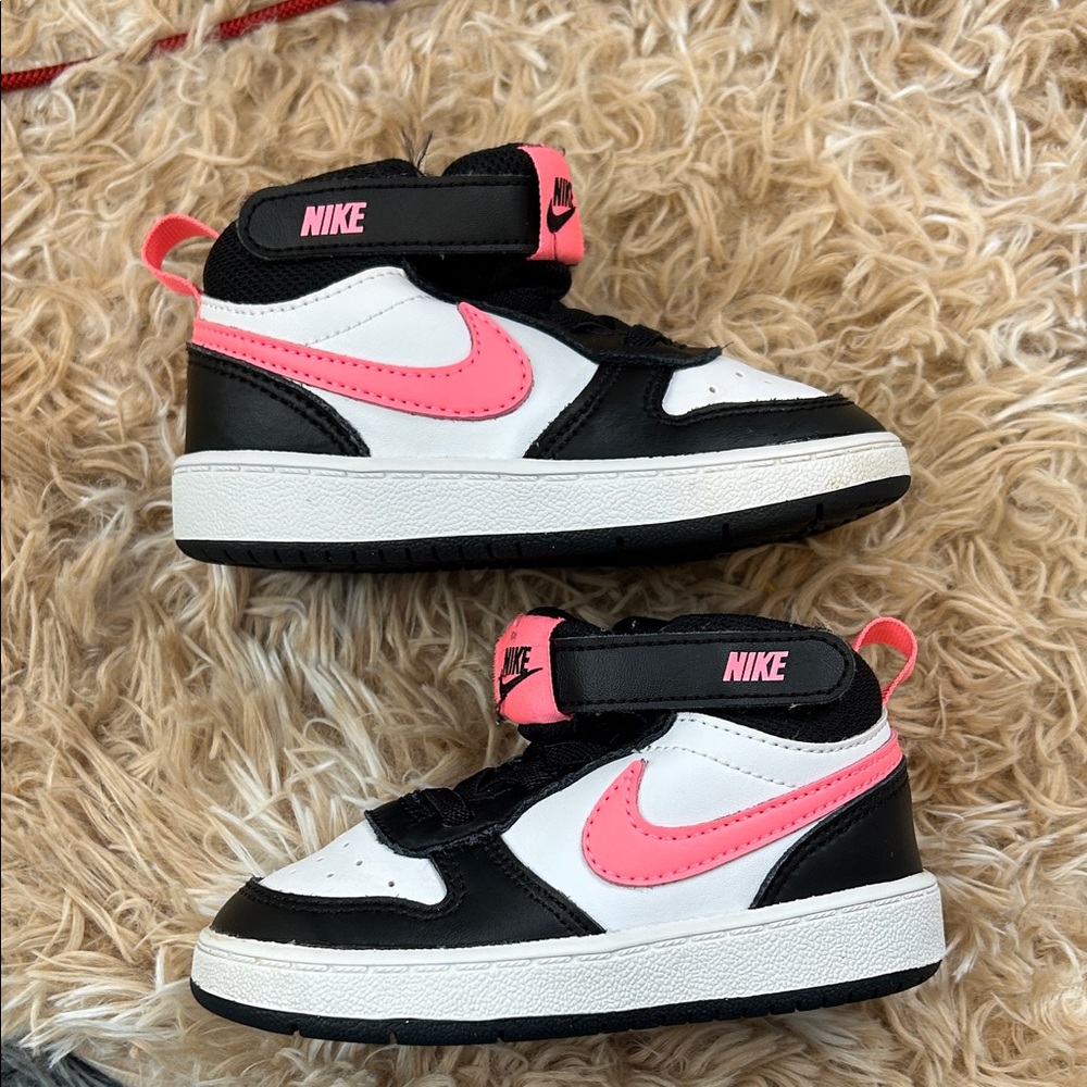 Nike Kids' Black and Pink High-Top Sneakers